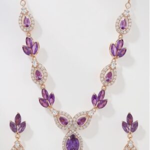 Home zavya 925 sterling silver petals luxe rose gold plated women's jewelry set | gift for women and girls | with certificate of authenticity and 925 hallmark